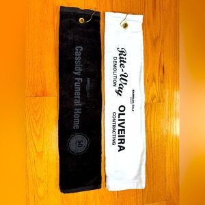 Golf Black Towel and White Golf Towels (2)
